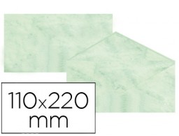 25 sobres 110x220mm. 90g/m² pergamino marmoleado verde